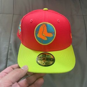 Boston Red Sox New Era Lava Highlighter 59FIFTY Fitted Hat Size 7 1/8